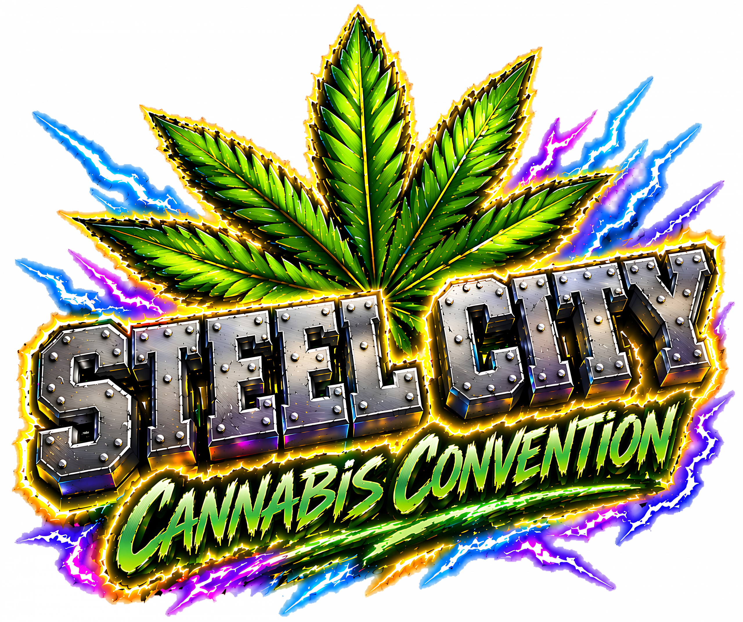 Steel City Cannabis Convention logo with cannabis leaf